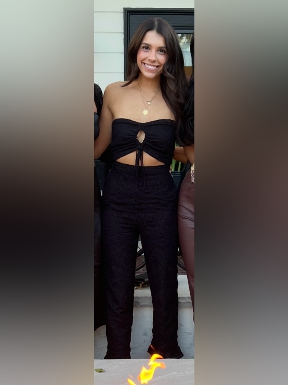 Lovers + Friends Black Eyelet Jumpsuit